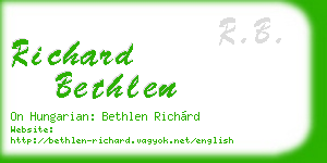 richard bethlen business card